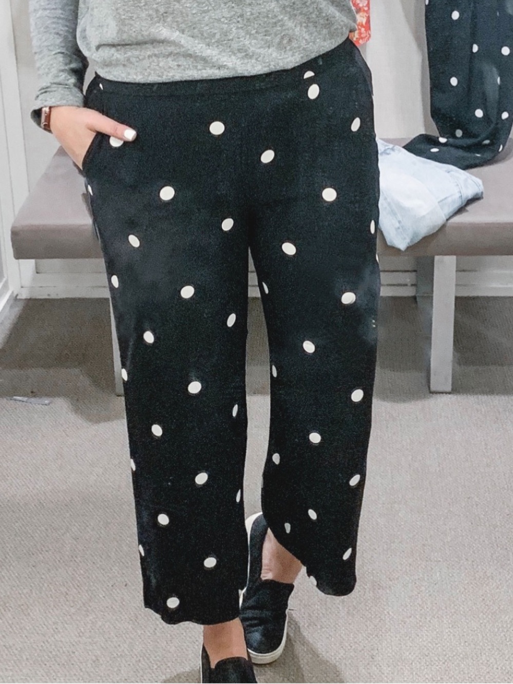 Loft Black and White Polka Dot pants